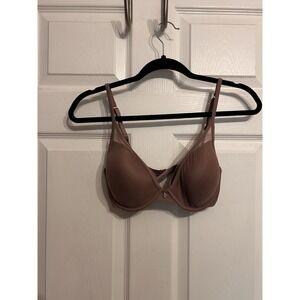 Third Love 32 D 1/2 Bra 24/7 Classic Contour Plunge Underwire Pad Inserts Mesh